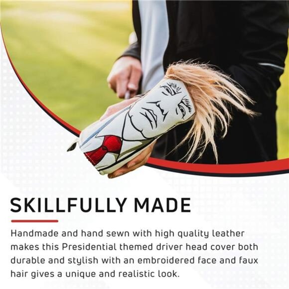 Keep America Great Premium Golf Club Headcover -Quality Leather, Hand-Made Funny - Picture 4 of 8